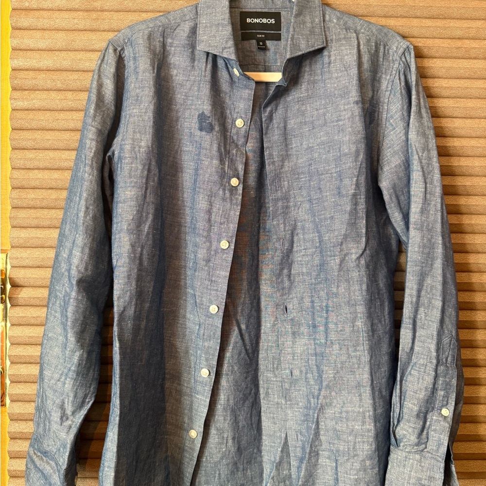 Bonobos Chambray Blue Casual Button Down Shirt
